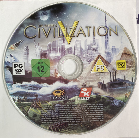 Sid Meiers Civilization  PC Disc Only Game No Install Key 1035