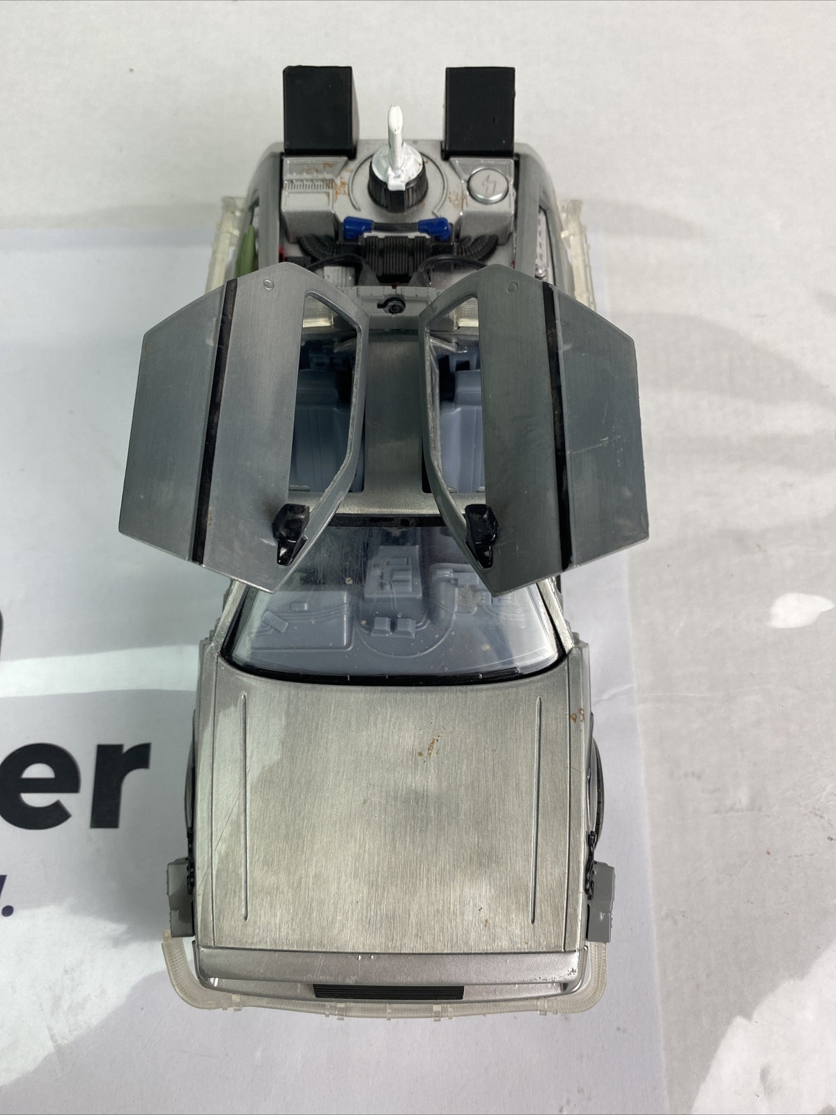 JADA BACK TO THE FUTURE TIME MACHINE LIGHT UP LIGHTS DIE-CAST 1/24 SCALE In VGC