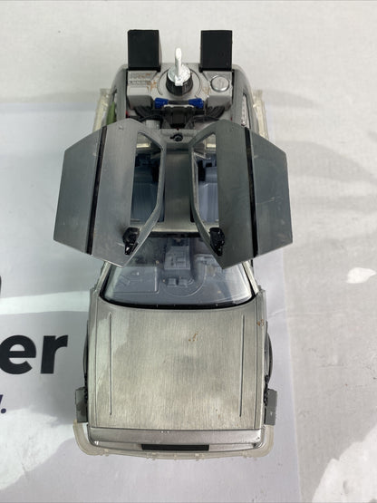 JADA BACK TO THE FUTURE TIME MACHINE LIGHT UP LIGHTS DIE-CAST 1/24 SCALE In VGC