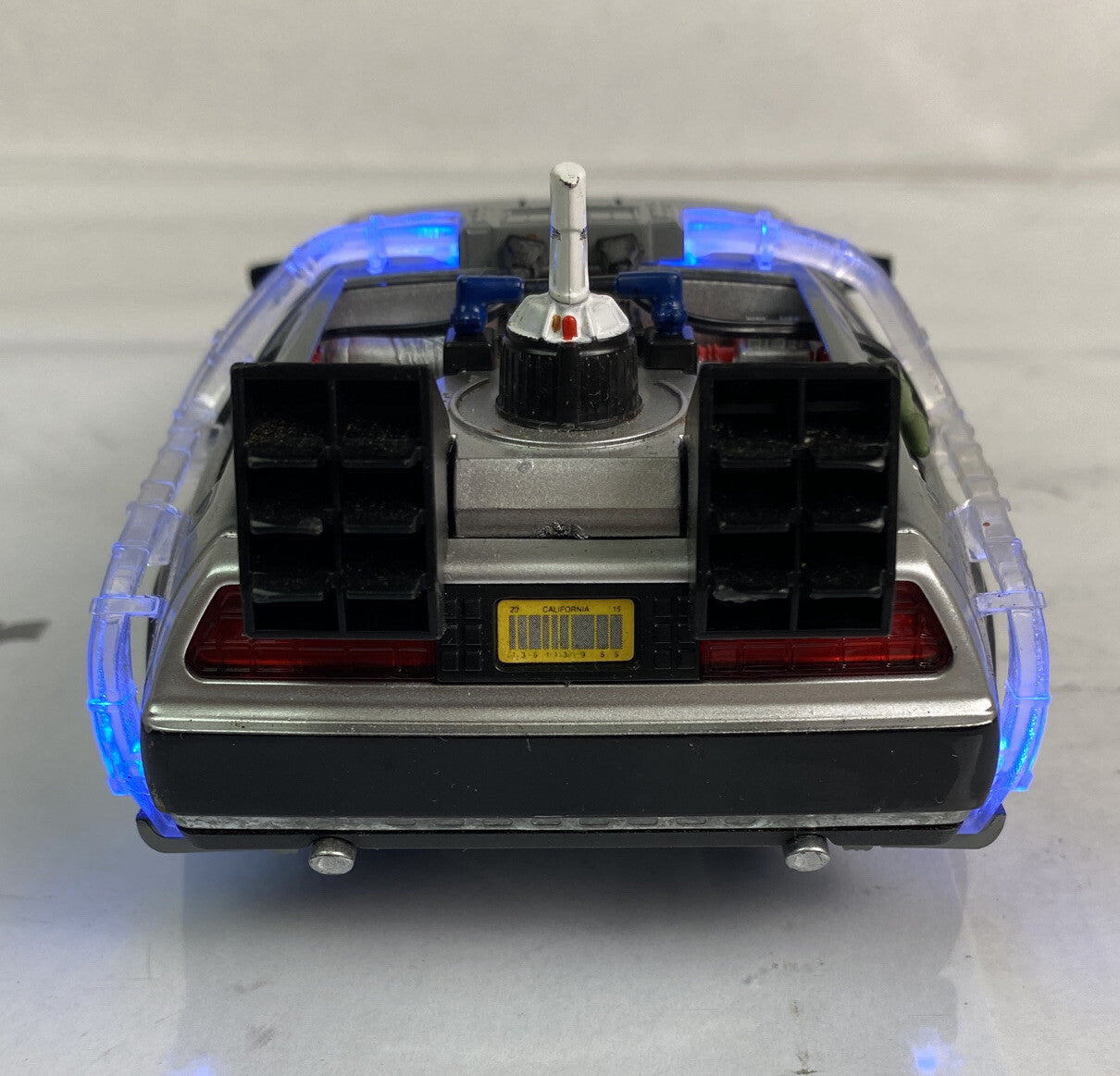 JADA BACK TO THE FUTURE TIME MACHINE LIGHT UP LIGHTS DIE-CAST 1/24 SCALE In VGC