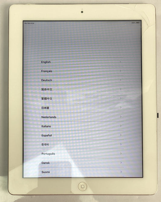 Apple iPad 2 16GB Wi-Fi 9.7in - White Australian Stock Unlocked Cracked Screen