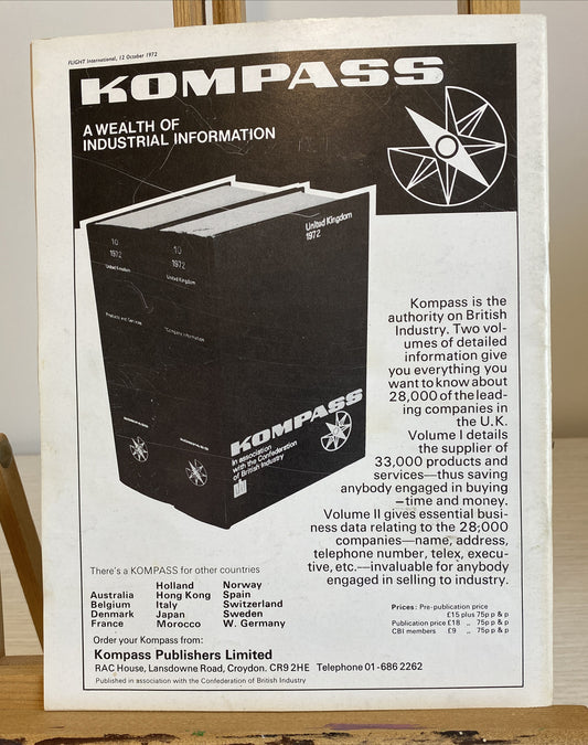 Flight International October 1972 Magazine In Ok Condition