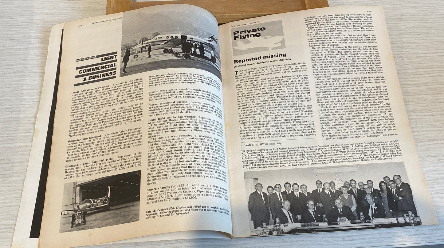 Flight International October 1972 Magazine In Ok Condition