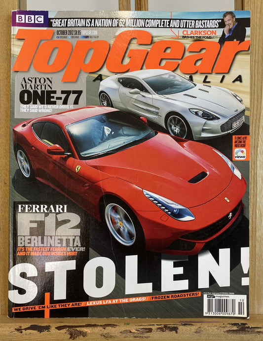 Top Gear Australia October 2012 Magazine In Ok Condition