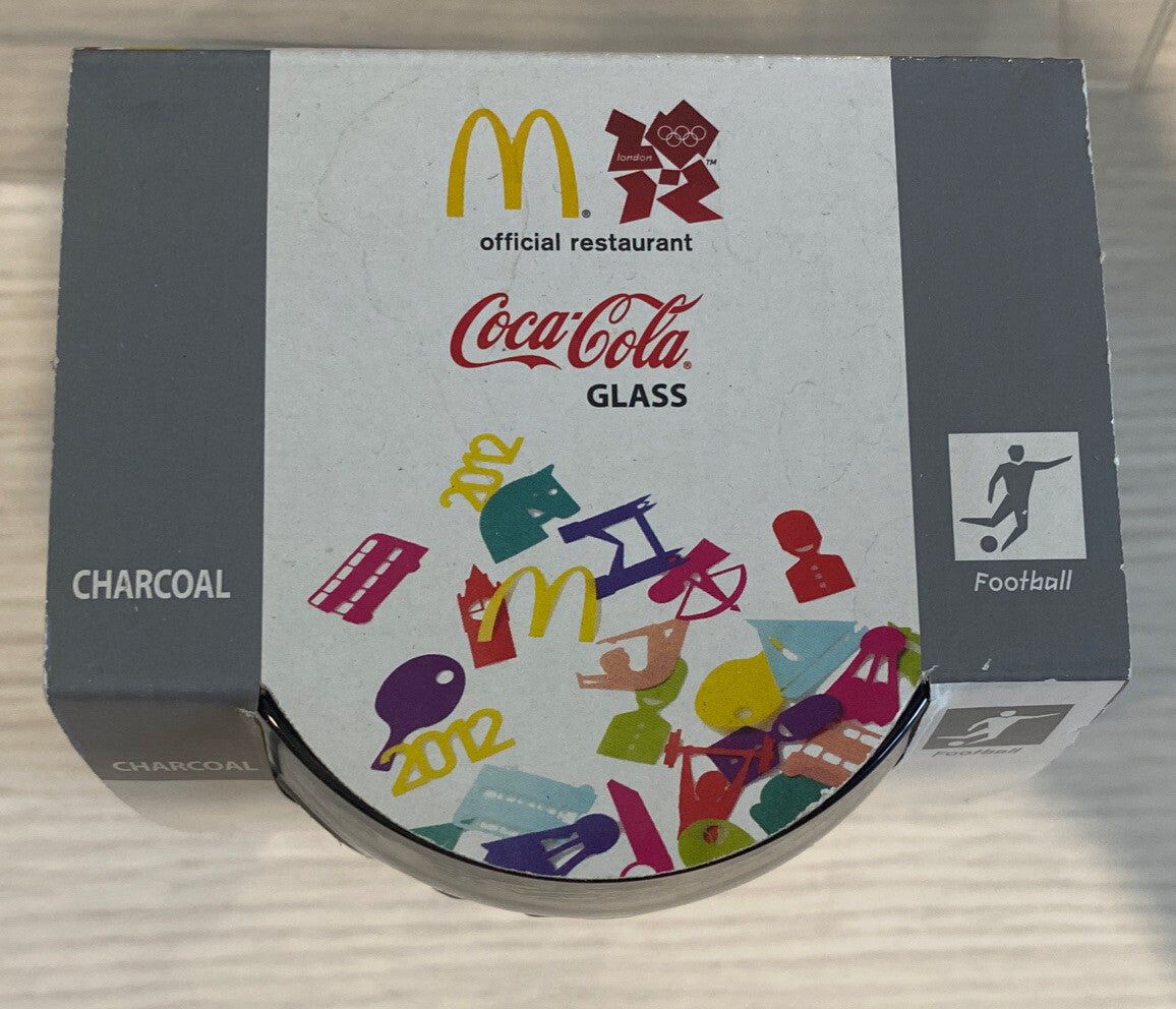 Mcdonald's Coca Cola London Olympics 2012 Glass Cup Charcoal Colour Brand New