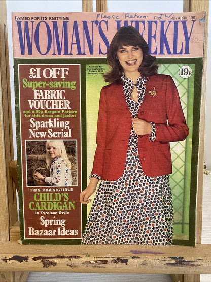 Women's Weekly 4th April 1981 In Ok Condition Magazine
