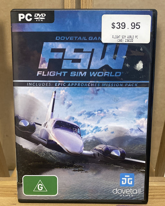 4225 Flight Sim World  PC Game In Good Condition
