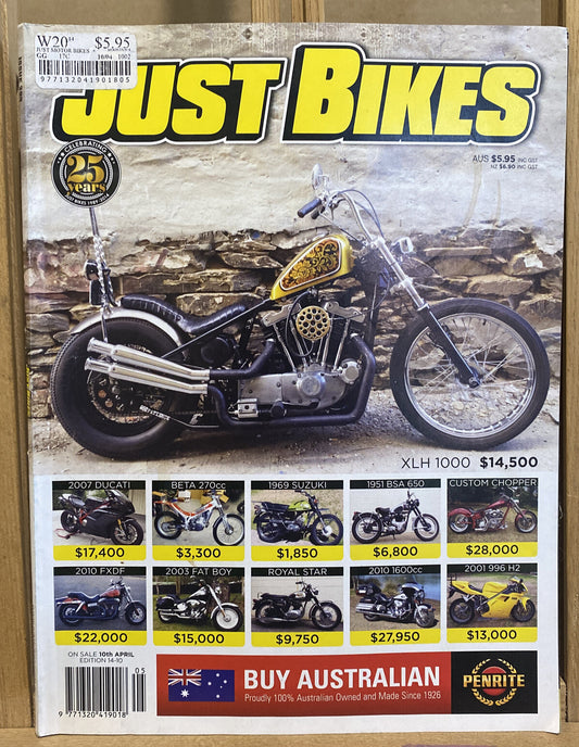 Just Bikes April 2014 #299 Magazine In Good Condition
