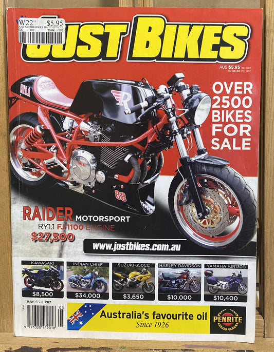 Just Bikes May 2013 #287 Magazine In Good Condition