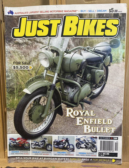 Just Bikes October 2011 #268 Magazine In Good Condition
