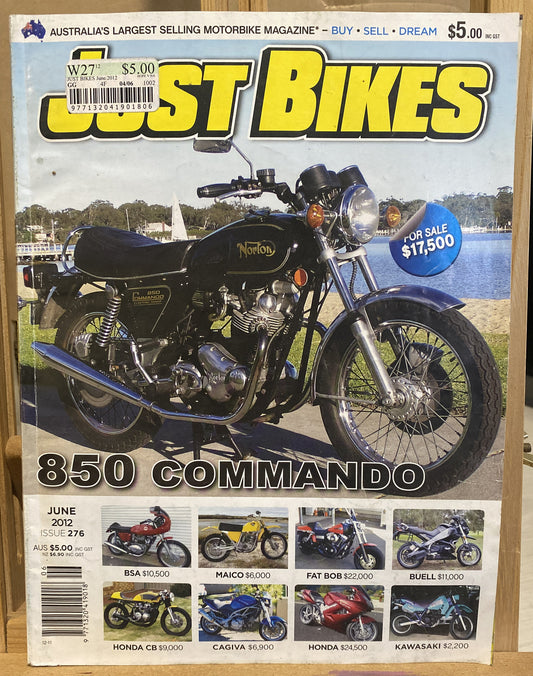 Just Bikes June 2012 #276 Magazine In Good Condition