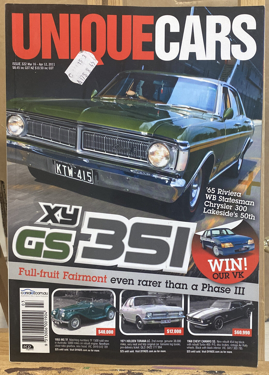 Unique Cars March / April 2011 No 322 Magazine In Good Condition
