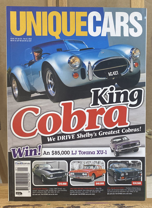 Unique Cars January / February 2012 No 333 Magazine In Good Condition