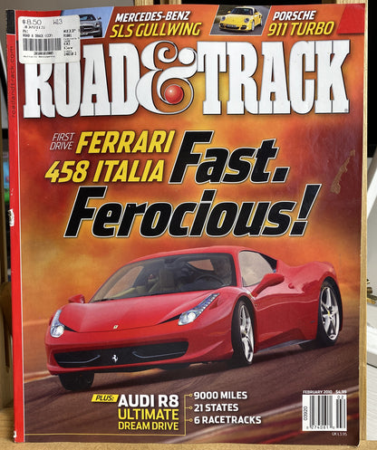 Road And Track February 2010 Magazine In OK Condition