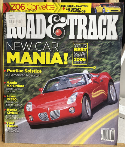 Road And Track October 2005 Magazine In Good Condition