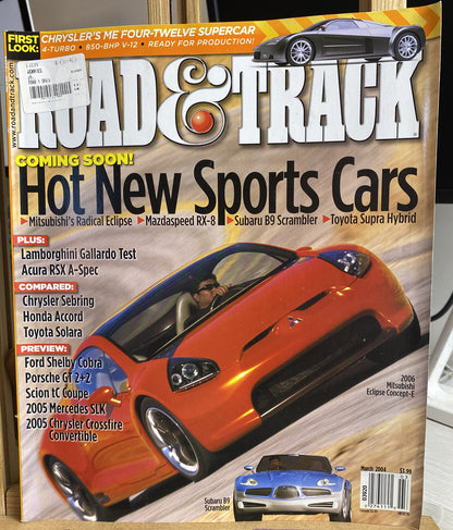 Road And Track March 2004 Magazine In Good Condition