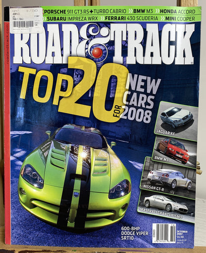 Road And Track October 2007 Magazine In Good Condition