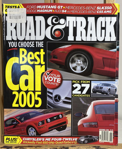 Road And Track November 2004 Magazine In Good Condition