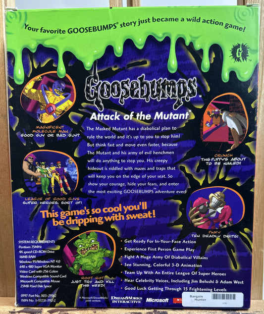 Goosebumps - Attack of the Mutant Dreamworks R.L. Stine Big Box PC CD-ROM - rare
