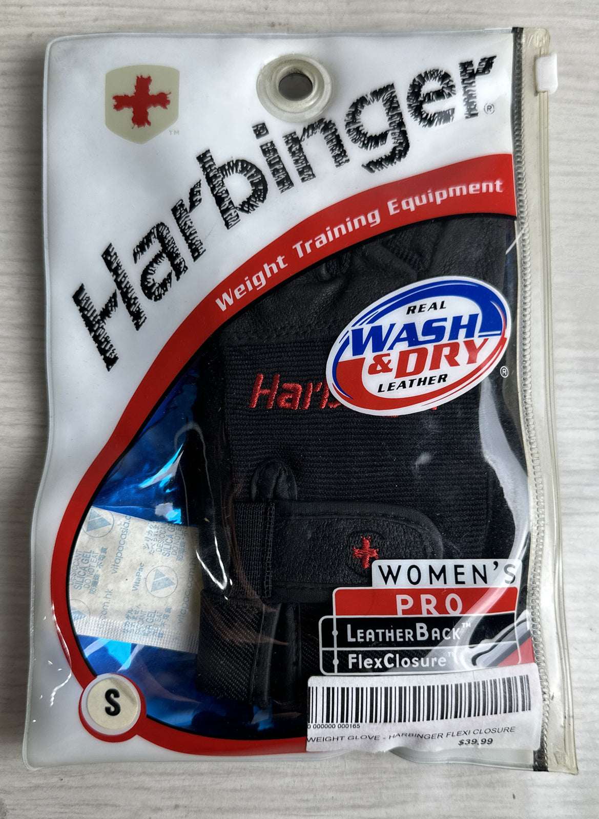 Gym Harbinger Women's Flex Closure Glove Pair- Black Size - S New Old Stock