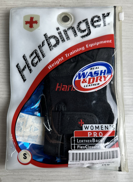 Gym Harbinger Women's Flex Closure Glove Pair- Black Size - S New Old Stock