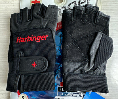 Gym Harbinger Women's Flex Closure Glove Pair- Black Size - S New Old Stock
