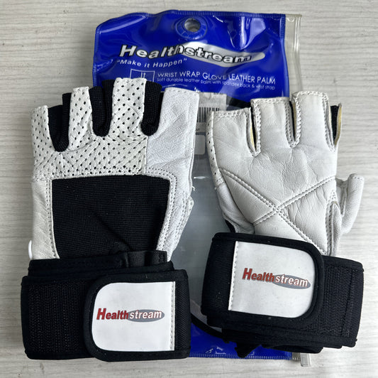 Gym Healthstream Glove Pair- Black/White Size - M New Old Stock