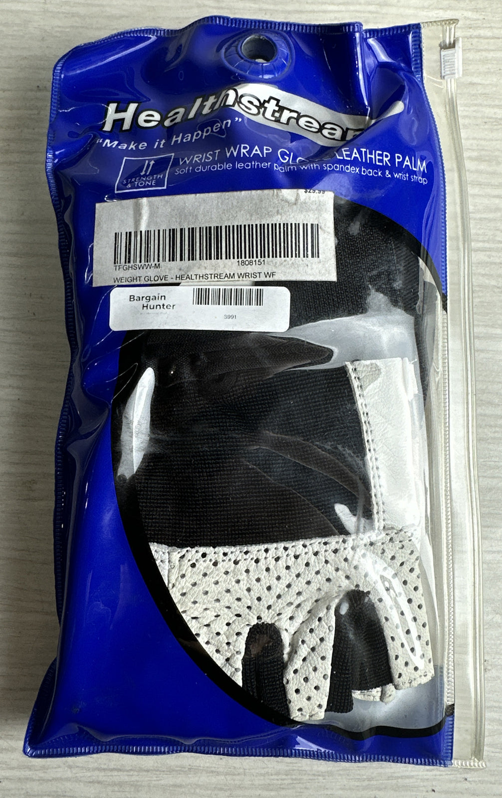 Gym Healthstream Glove Pair- Black/White Size - M New Old Stock