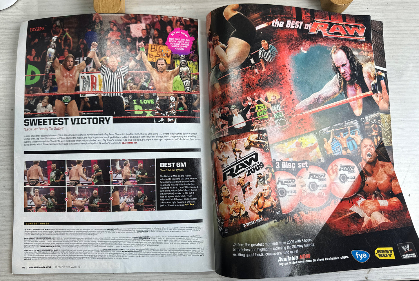 WWE March 2010 Magazine August In Good Condition
