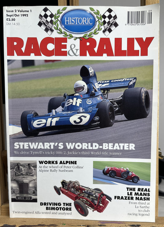 Historic Race And Rally Magazine Issue 2 Vol 1 Sept/Oct 1992 In Good Condition