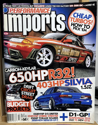 Performance Imports Magazine  No 114 In Ok Condition