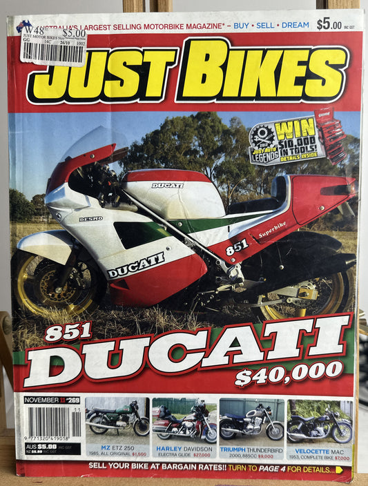 Just Bikes Magazine November 2011 No.269 In Ok Condition