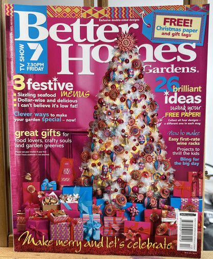 Better Homes and Gardens Christmas 2011 Magazine In Good Condition