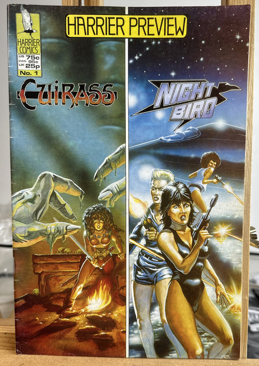 Harrier Preview Cuirass and Night Bird #1 - Harrier Comics - 1988 In VGC