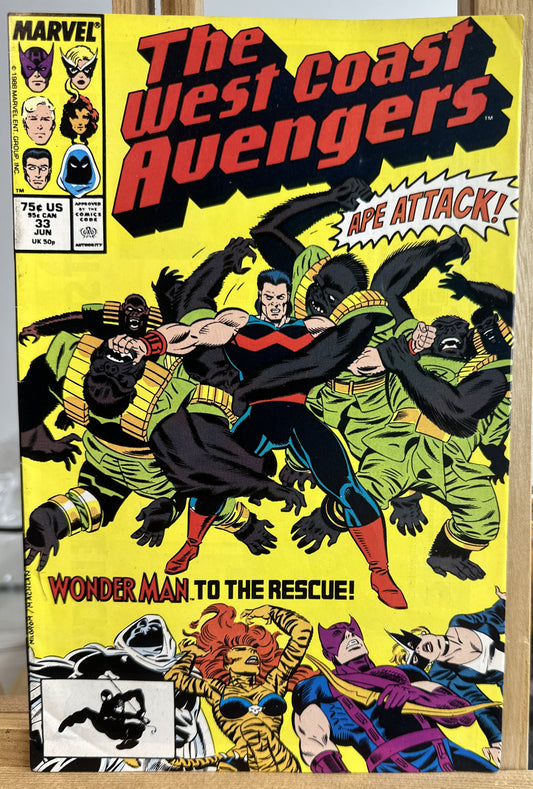 West Coast Avengers, The #33 Marvel Comics June Jun 1988 In Good Condition
