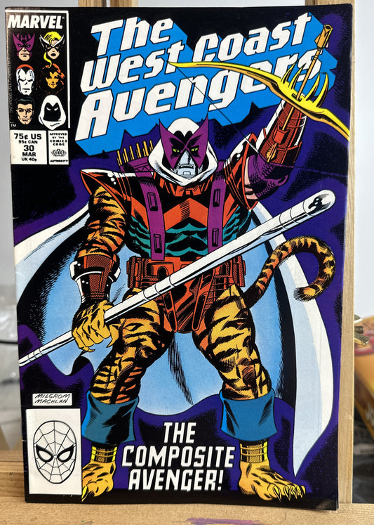 The West Coast Avengers #30 March 1988 Iron Man Hawkeye In Good Condition