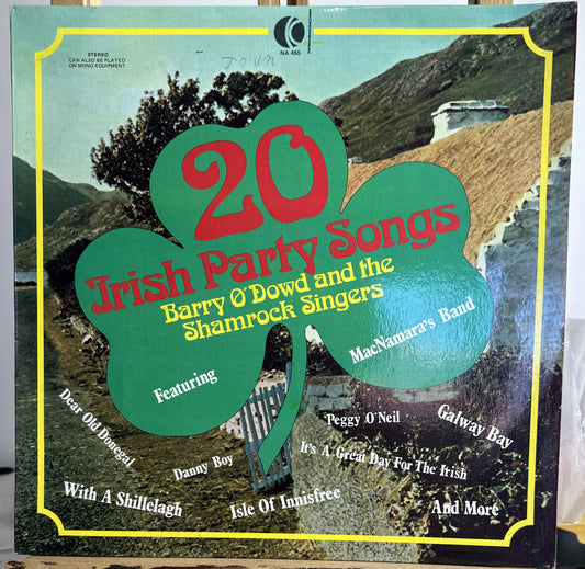 20 Irish Party Songs, Barry O’Dowd & the Shamrock Singers, Vinyl Record 5660