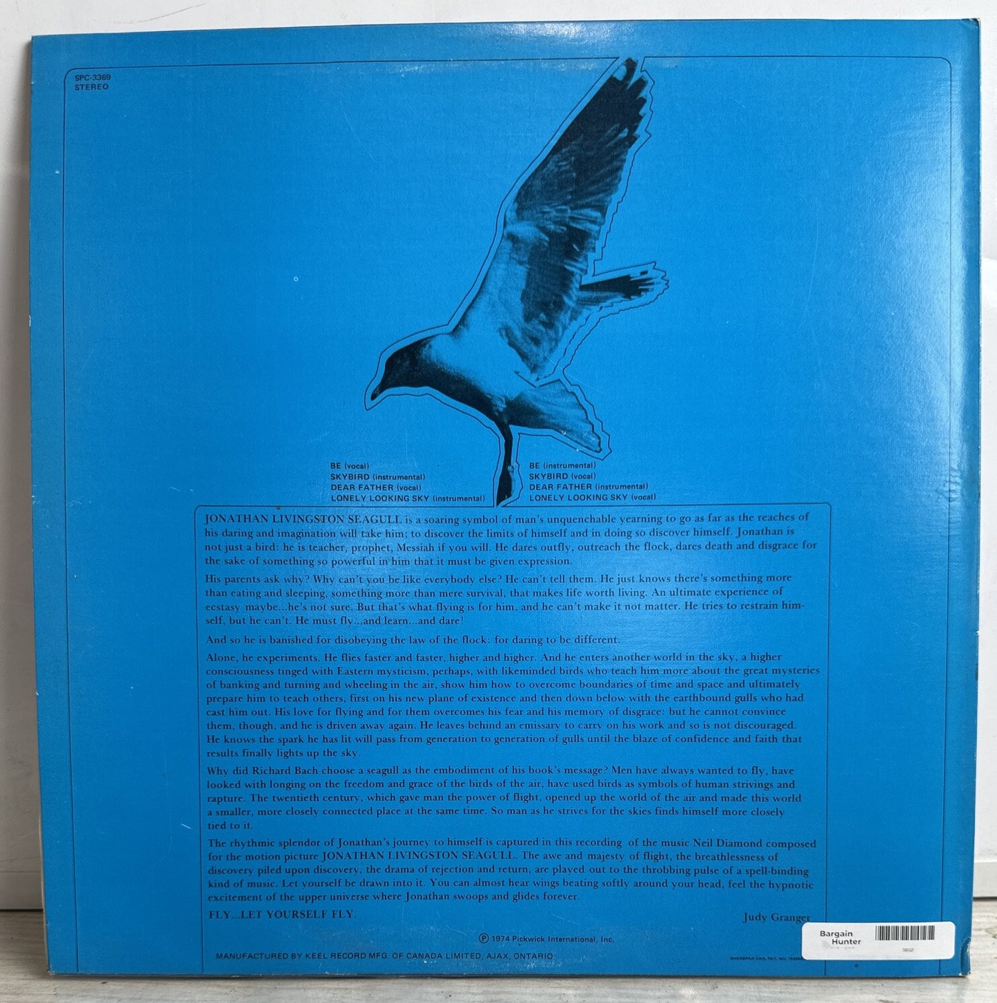 Music Of The Motion Picture Jonathan Livingstone Seagull - Record Vinyl LP 3852