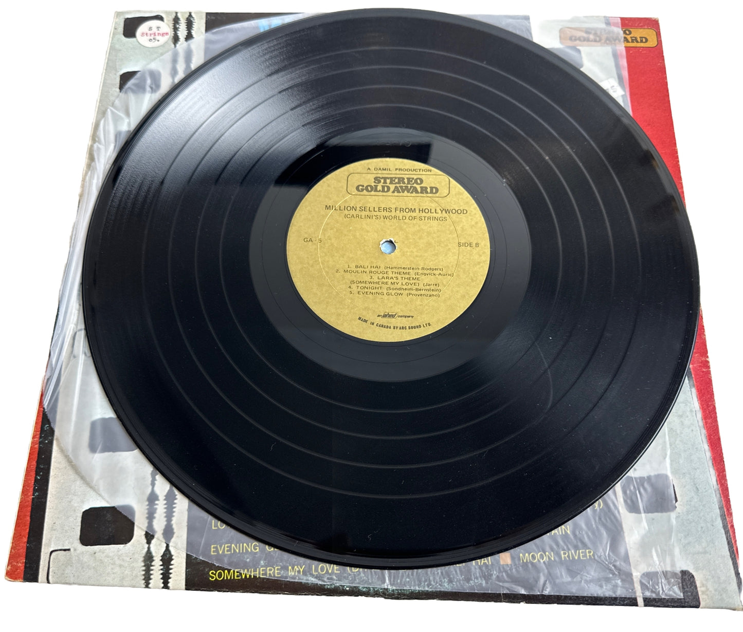 Carlini's World Of Strings ‎– Million Sellers From Hollywood - Record Vinyl LP