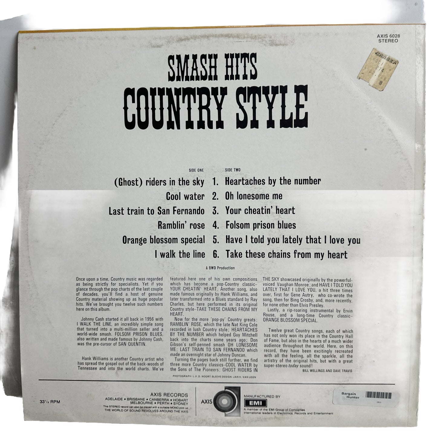 SMASH HITS COUNTRY STYLE - Record Vinyl LP 3851