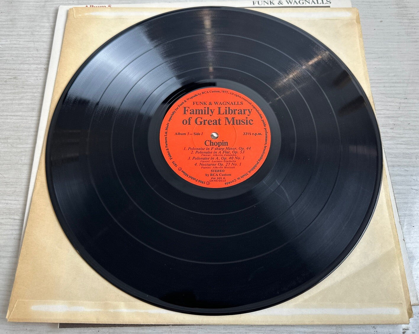 CHOPIN - Family Library Of Great Music Album 5 1976 -12" Record Vinyl LP 4244