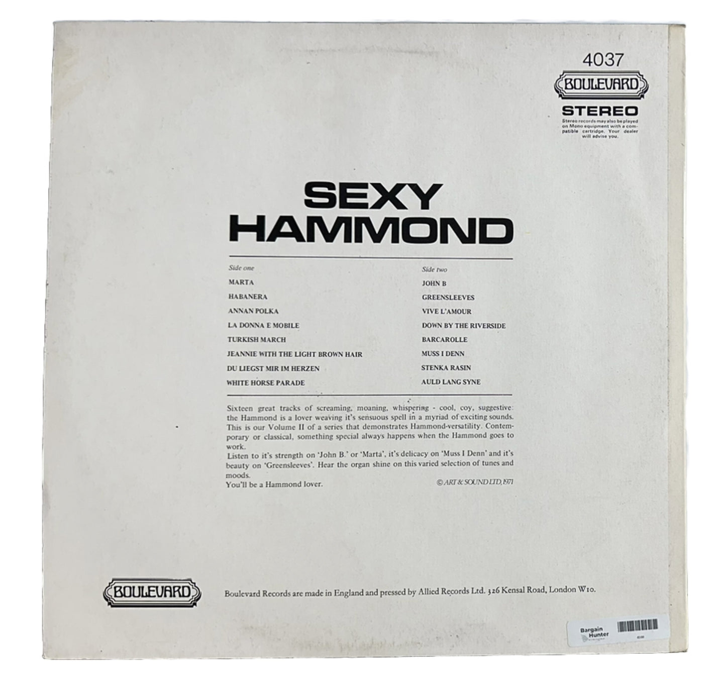 Sexy Hammond - 16 More Hits Volume 2 - Record Vinyl LP 4399