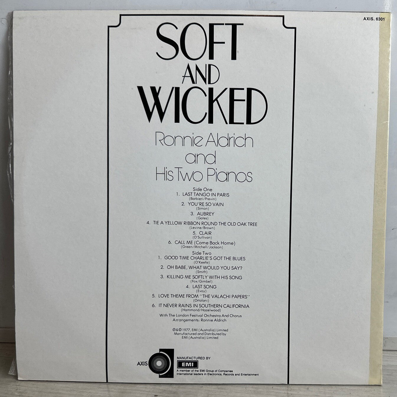 Soft And Wicked - Ronnie Aldrich And His Two Pianos - 12" Vinyl Record 3896
