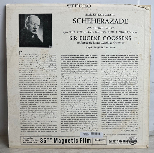 Rimsky-Korsakov: Scheherazade / Sir Eugene Goossens - 12" Vinyl Record 3899