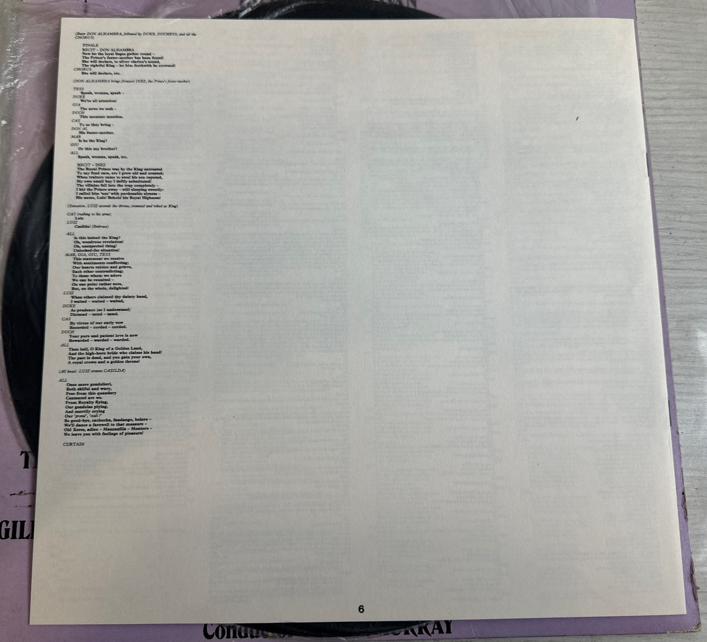 Gilbert And Sullivan - Highlights From The Gondoliers  - 12" Vinyl Record 3589