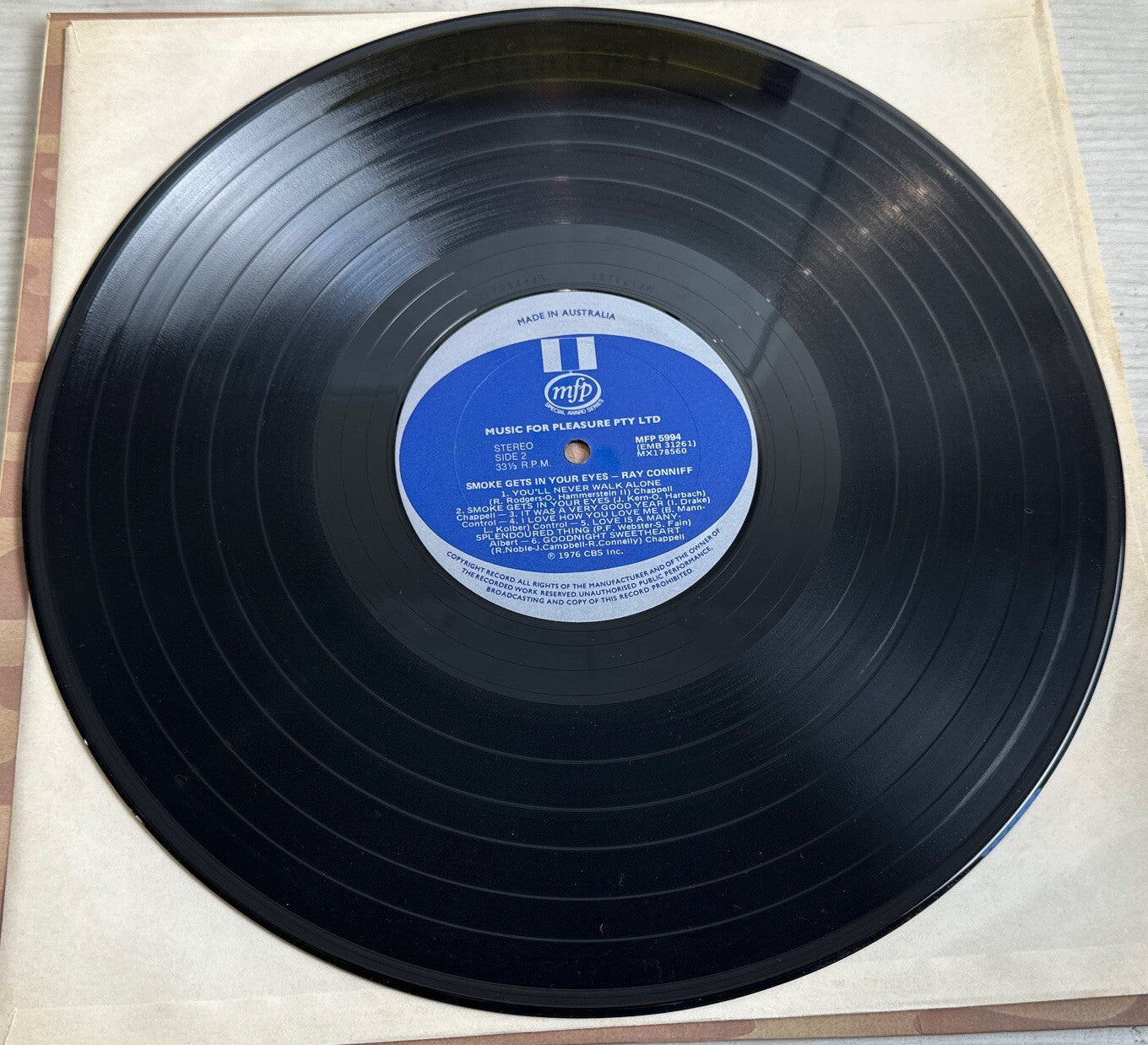RAY CONNIFF - SMOKE GETS IN YOUR EYES - 12" Vinyl Record 3587