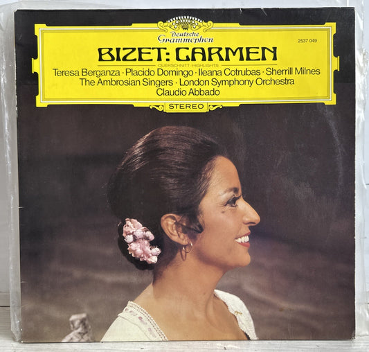 BIZET: CARMEN, CLAUDIO ABBADO, TERESA BERGANZA, PLACIDO DOMINGO - 12" Record