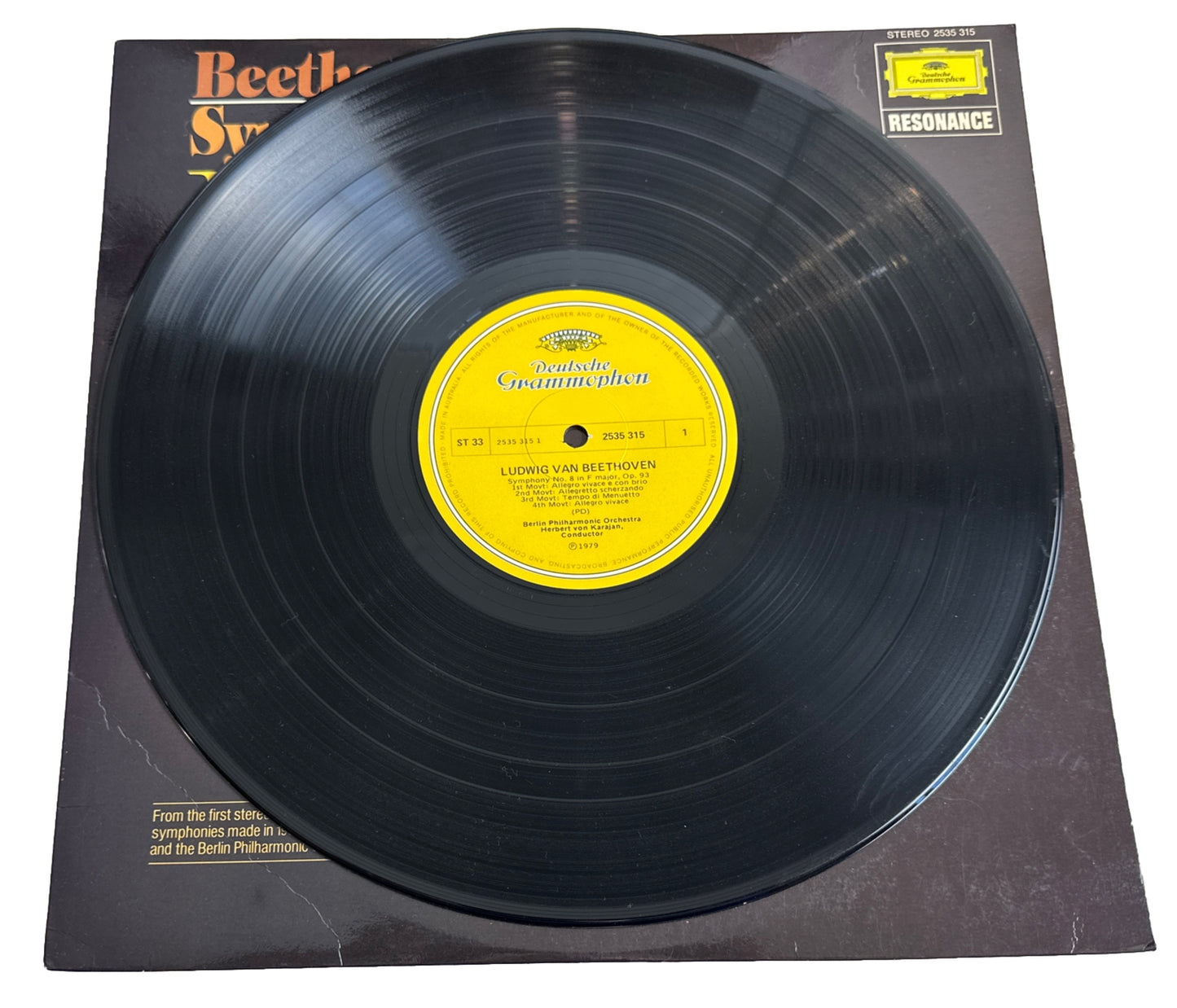 HERBERT VON KARAJAN - Beethoven Symphony No. 8- 12" Vinyl Record 4013