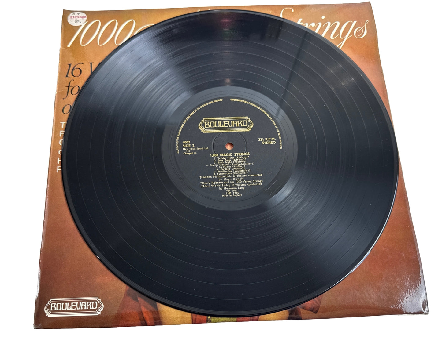 1000 Magic Strings -16 World Hits Large String Orchestras London - 12" Record