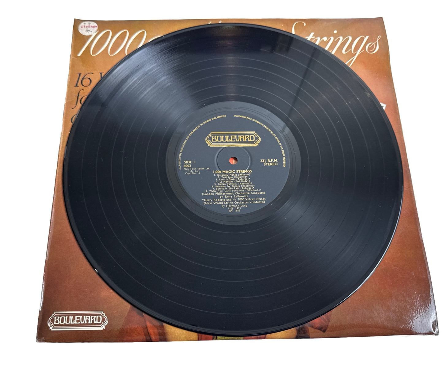 1000 Magic Strings -16 World Hits Large String Orchestras London - 12" Record